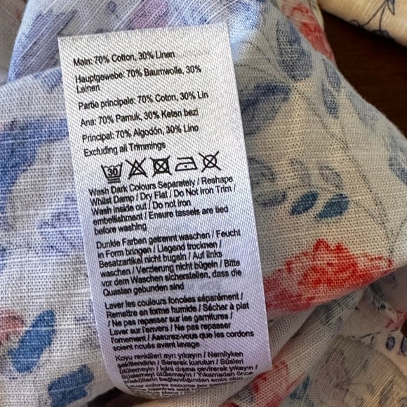 Joules NWOT Size US 4 the Yolanda cotton Linen Floral Tunic with Tassels - Picture 13 of 13